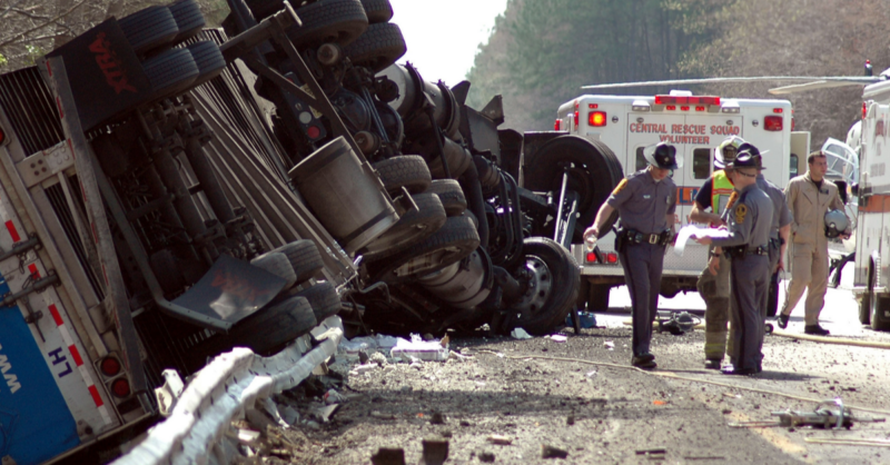 highway crash wreck truck