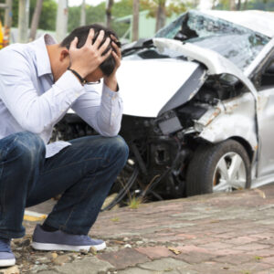 injured driver after a traffic accident