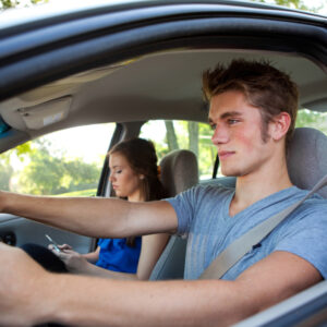 male teen driving