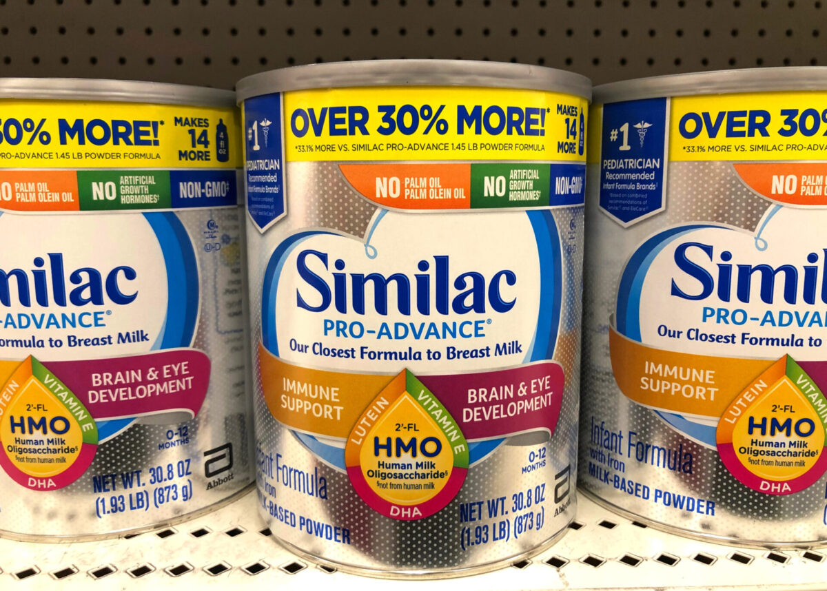 similac on shelf - can cause NEC in newborns