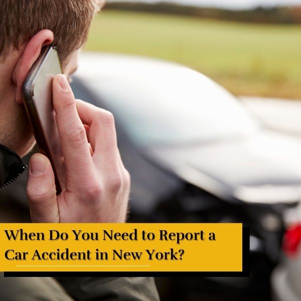 person talking on the phone after a car accident