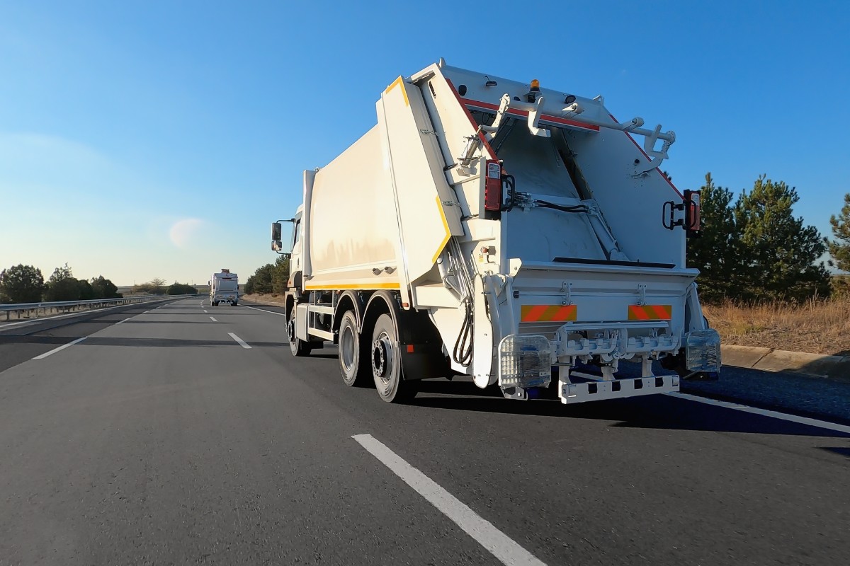 Garbage truck on the road