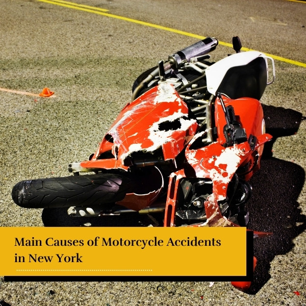 Motorcycle after an accident on the road