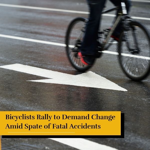 Bicyclist in New York City - Bicyclists Rally to Demand Change Amid Spate of Fatal Accidents