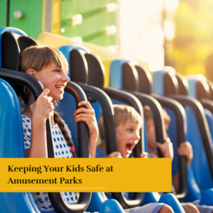 kids in an amusement park